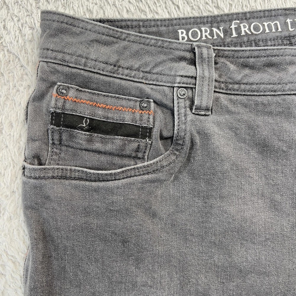 PrAna Jeans Mens 35x32 Gray Straight Stretch Organic Cotton Denim M41173402 - Picture 5 of 10
